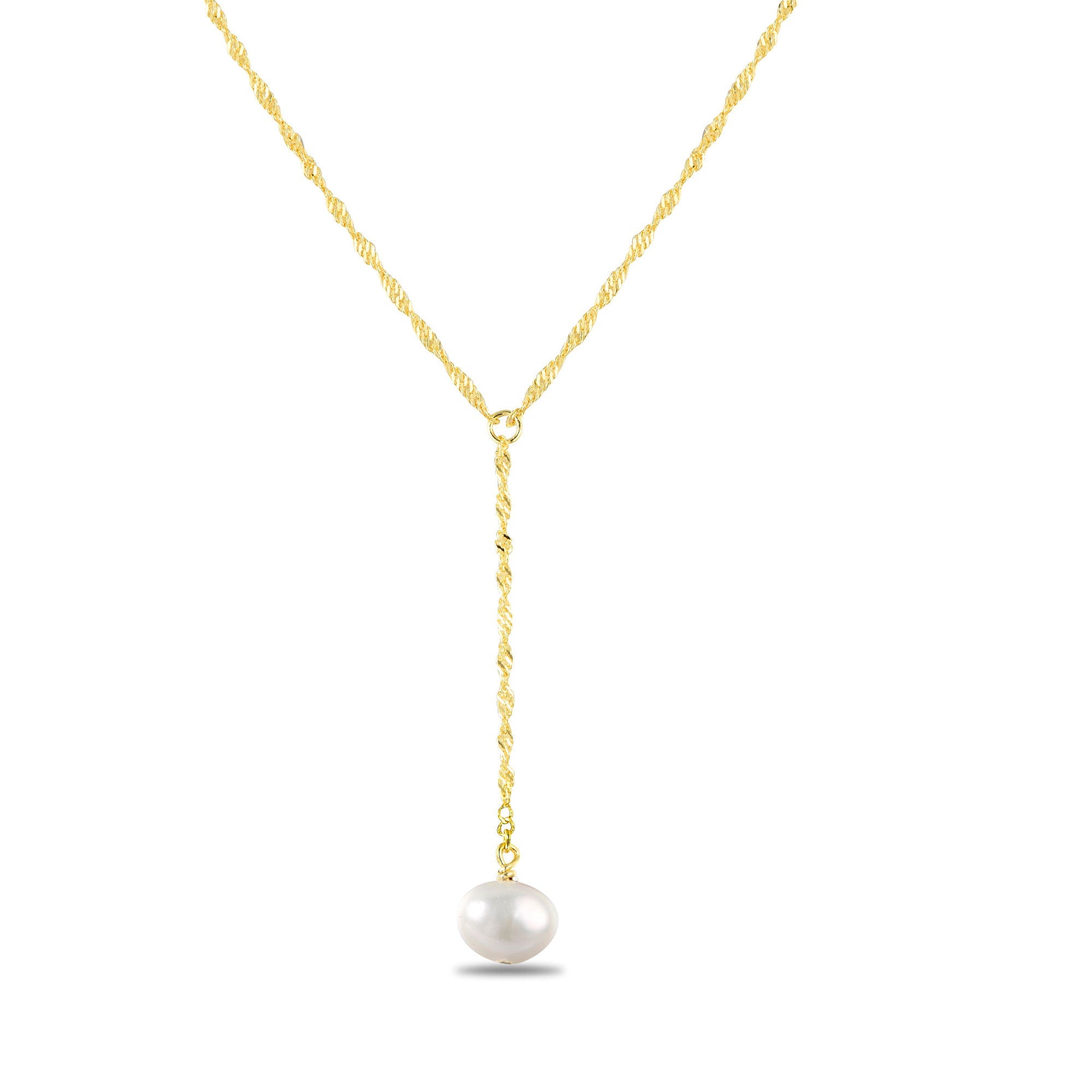 Pearl Drop Necklace by Sami Jewels, Freshwater Pearl Necklace, Lariat, Y Necklace, Bridal Pearl Drop Necklace