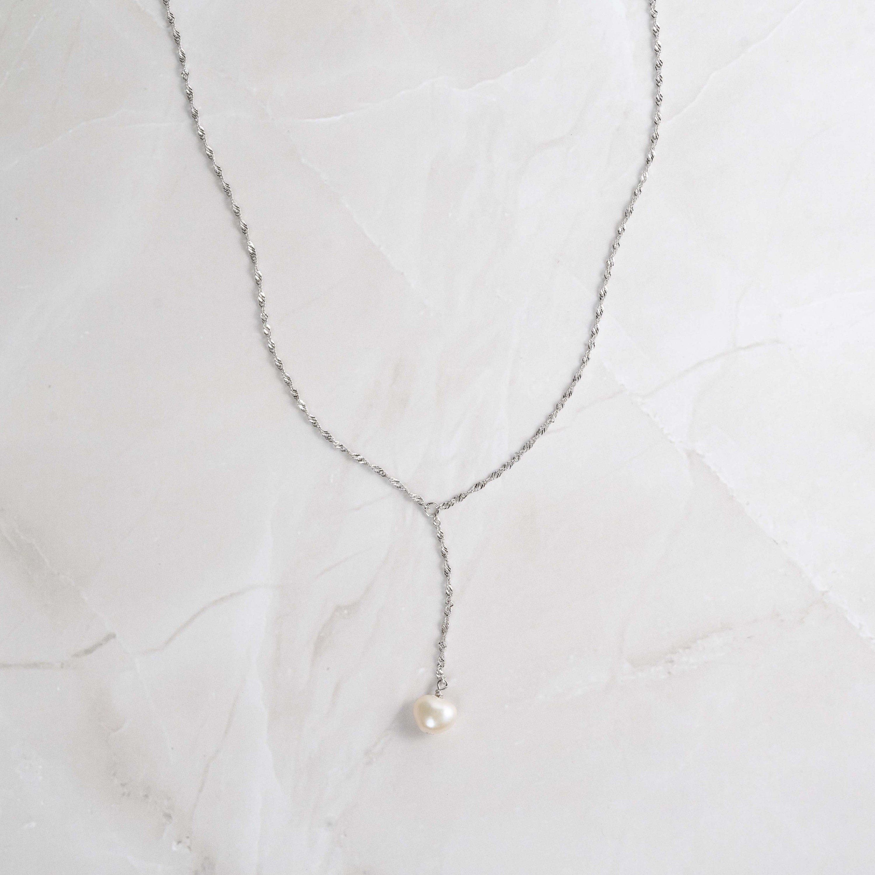 Pearl Drop Necklace by Sami Jewels, Freshwater Pearl Necklace, Lariat, Y Necklace, Bridal Pearl Drop Necklace