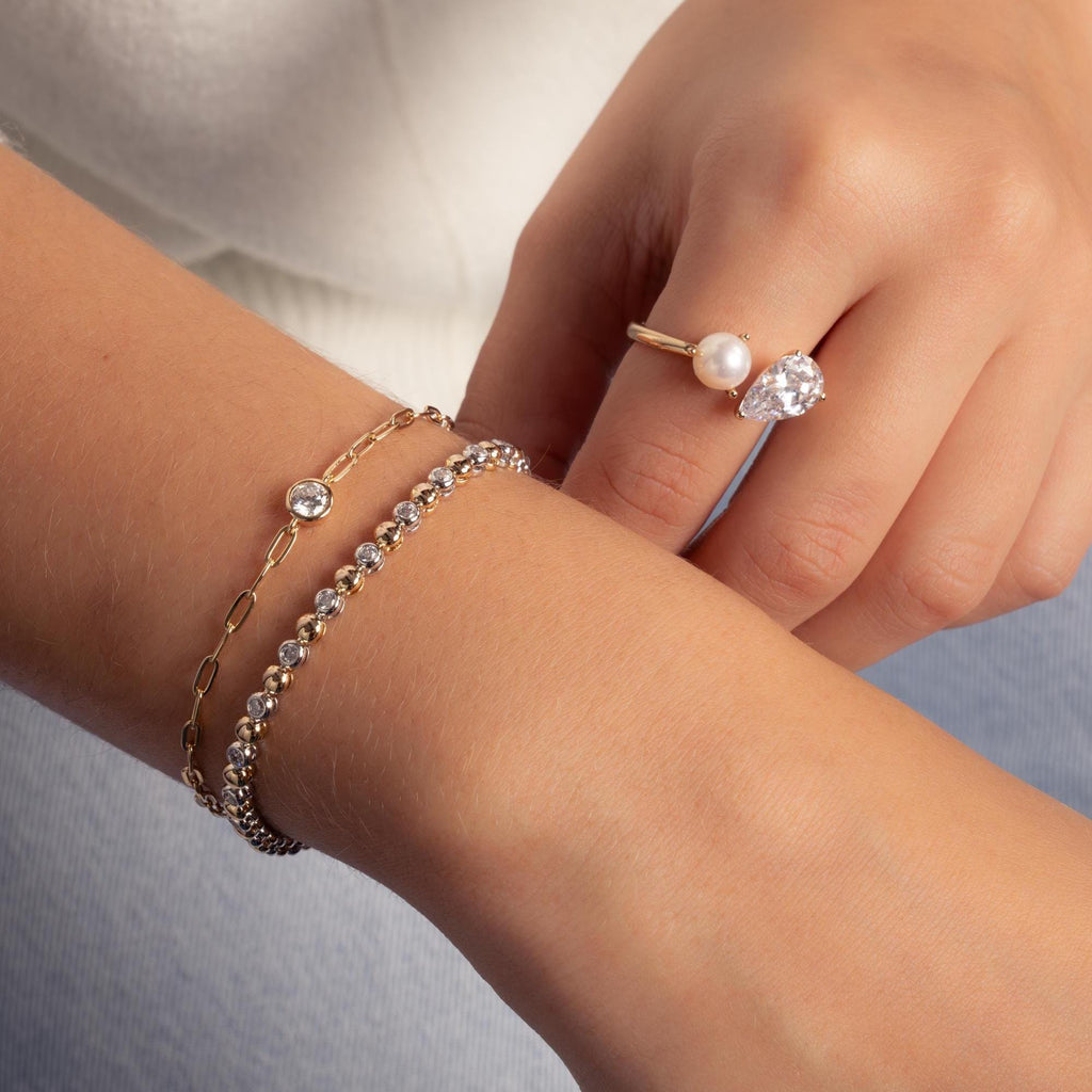 Diamond Bracelet, Paperclip Bracelet, Charm Bracelet, Gold Bracelet, Silver Bracelet, Dainty Bracelet, Chain Bracelet, Stackable Bracelet