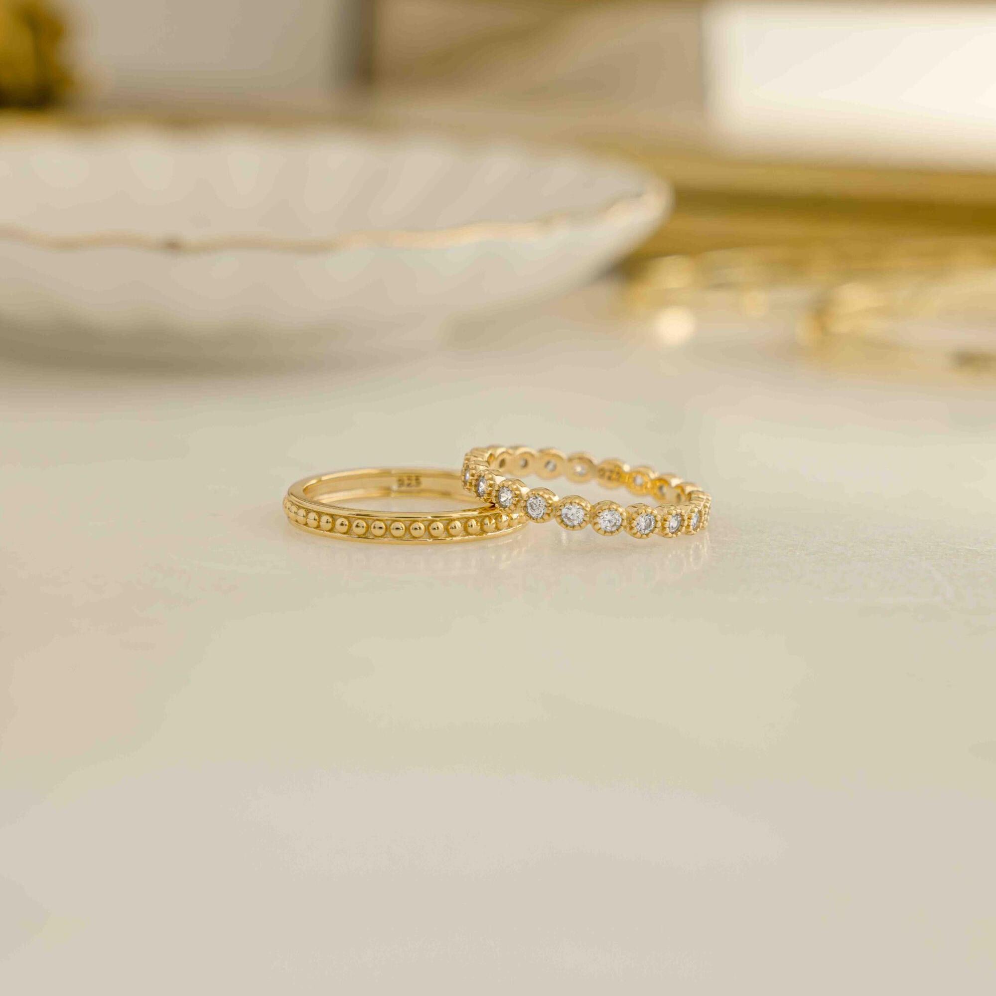Stacking Ring Set, Stacking Rings, Layered Rings, Dainty Ring, Gold Ring, Silver Ring, Minimalist Jewelry, Delicate Jewelry, Gift for Her