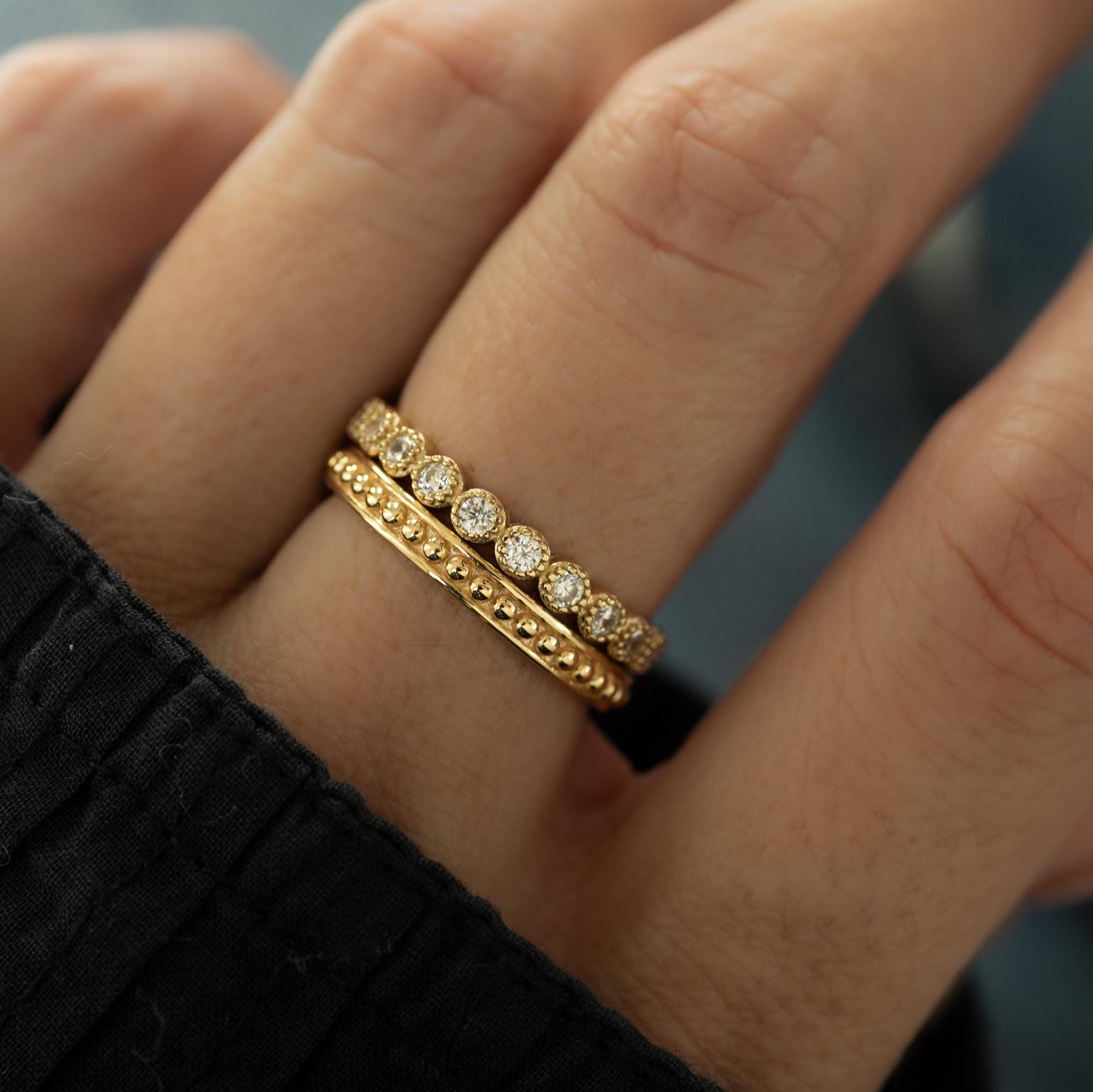 Stacking Ring Set, Stacking Rings, Layered Rings, Dainty Ring, Gold Ring, Silver Ring, Minimalist Jewelry, Delicate Jewelry, Gift for Her