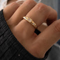 Baguette Starburst Dome Ring, Diamond Dainty Ring, Statement Ring, Gold Ring, Silver Ring, Gift For Her, North Star Ring, Stacking Ring