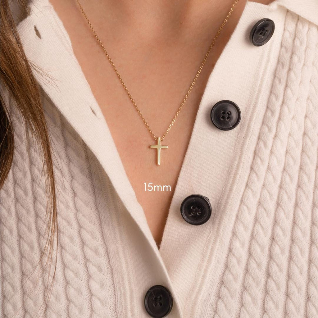 Cross Necklace, Dainty Cross Jewelry, Religious Jewelry, Minimalist Cross Necklace, Layering Necklace, Gift for Her