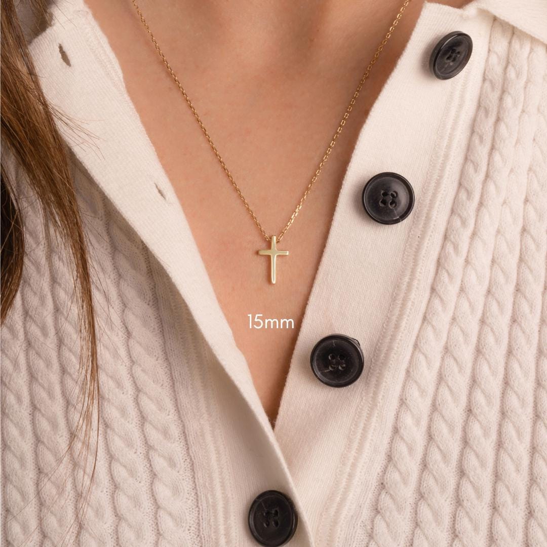 Cross Necklace, Dainty Cross Jewelry, Religious Jewelry, Minimalist Cross Necklace, Layering Necklace, Gift for Her
