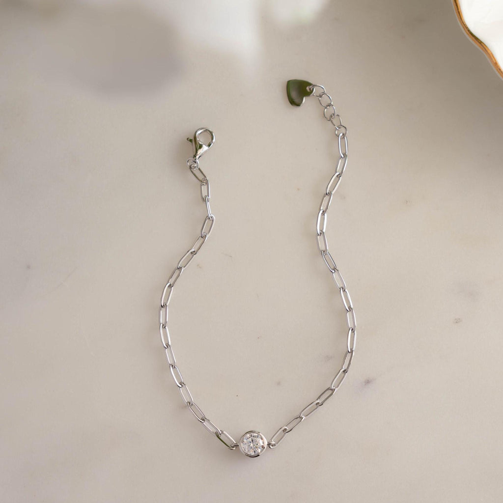 Diamond Bracelet, Paperclip Bracelet, Charm Bracelet, Gold Bracelet, Silver Bracelet, Dainty Bracelet, Chain Bracelet, Stackable Bracelet