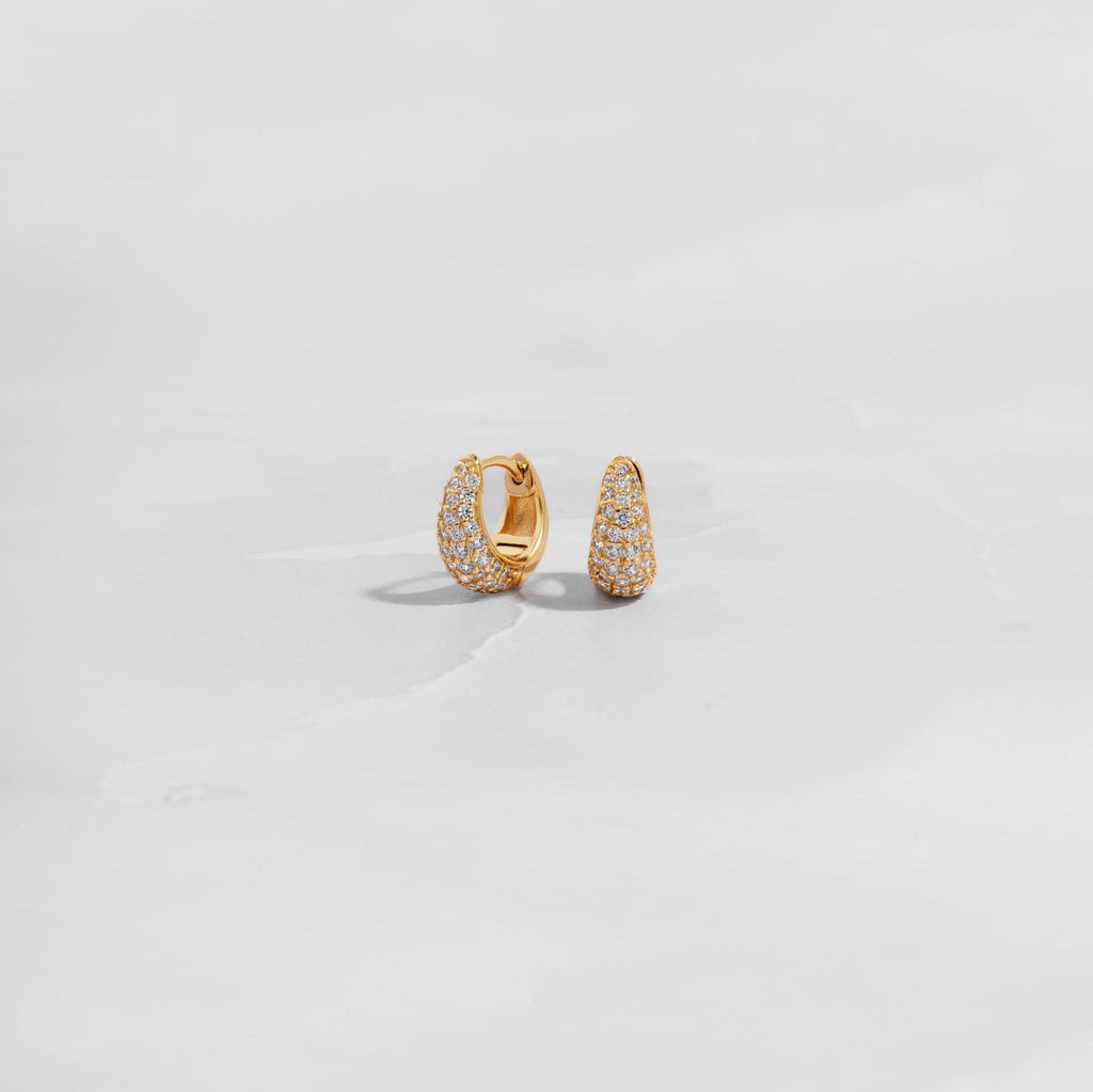Diamond Huggie Earrings, Small Hoop Earrings, Dainty Earrings, Gold Earrings, Silver Earrings, Minimalist Jewelry, Christmas Gift for Her