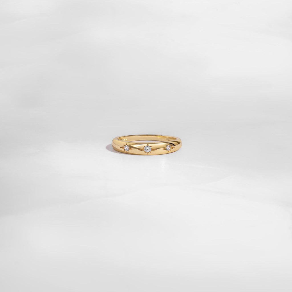 Thin Starburst Diamond Ring, Star Setting Celestial Ring, Gold Ring, Silver Ring, Dainty Ring, Minimalist Jewelry, Christmas Gift for Her