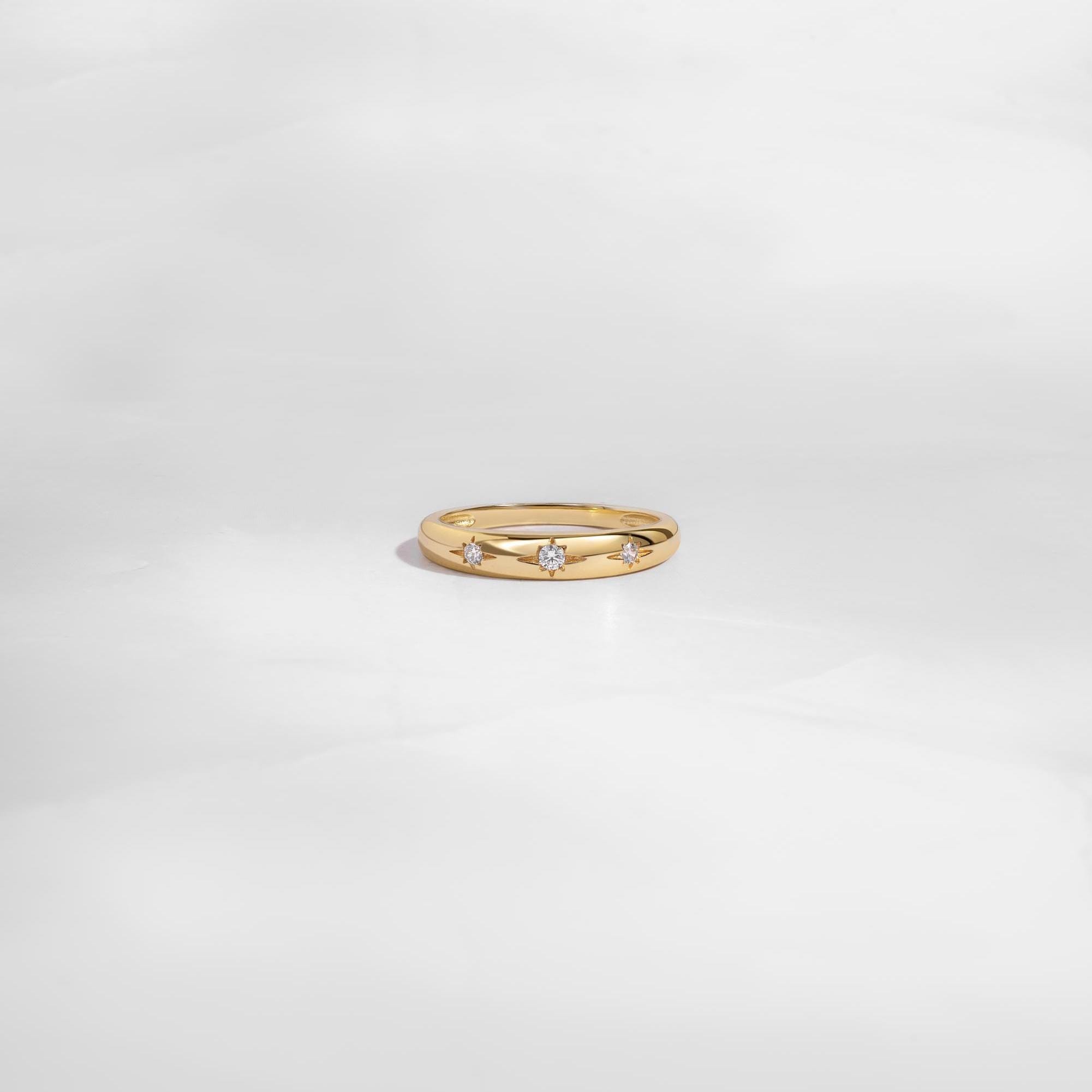 Thin Starburst Diamond Ring, Star Setting Celestial Ring, Gold Ring, Silver Ring, Dainty Ring, Minimalist Jewelry, Christmas Gift for Her