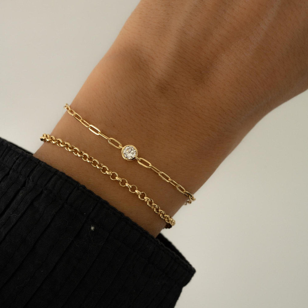 Diamond Bracelet, Paperclip Bracelet, Charm Bracelet, Gold Bracelet, Silver Bracelet, Dainty Bracelet, Chain Bracelet, Stackable Bracelet