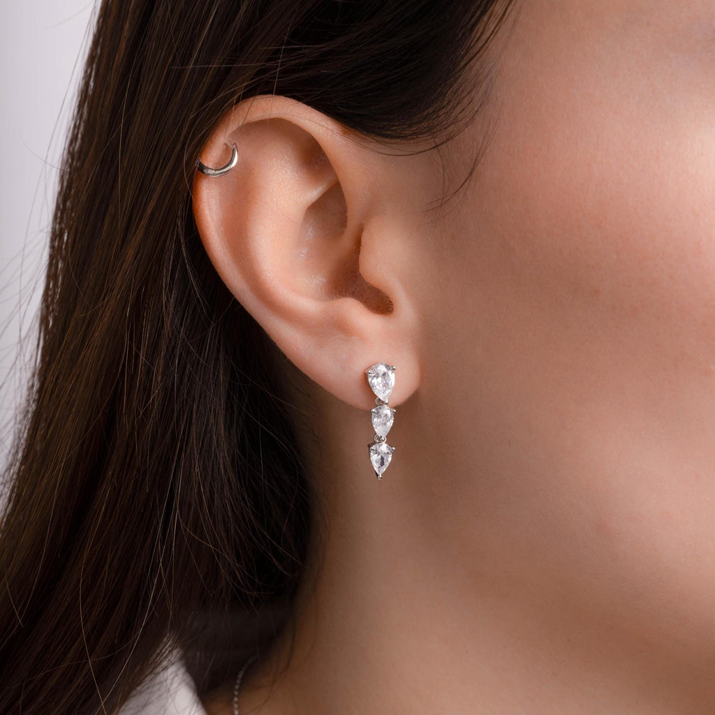 Teardrop Earrings, Dangle Earrings, Drop Earrings, Diamond Earrings, Bridal Earrings, Wedding Jewelry, Gift for Her, Wedding Earrings