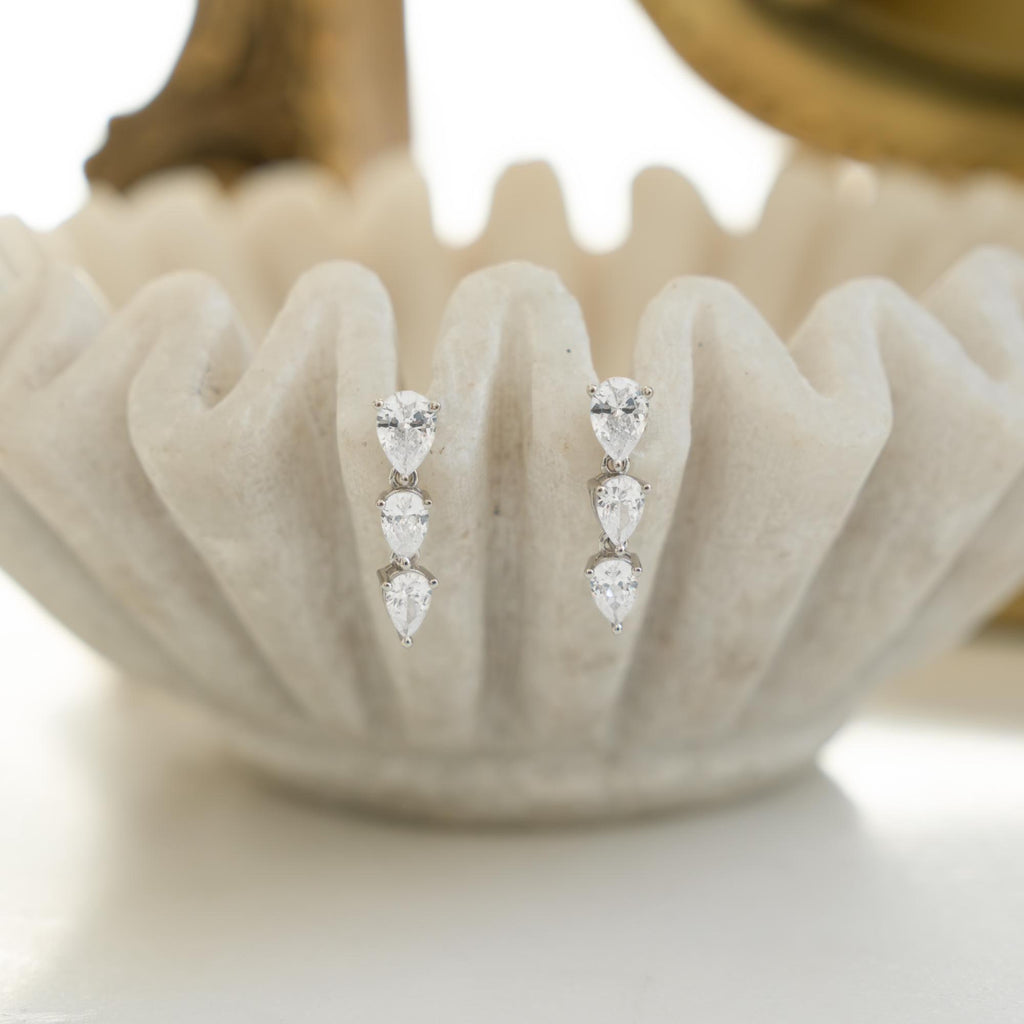 Teardrop Earrings, Dangle Earrings, Drop Earrings, Diamond Stud Earrings, Bridal Earrings, Wedding Jewelry, Gift for Her, Wedding Earrings