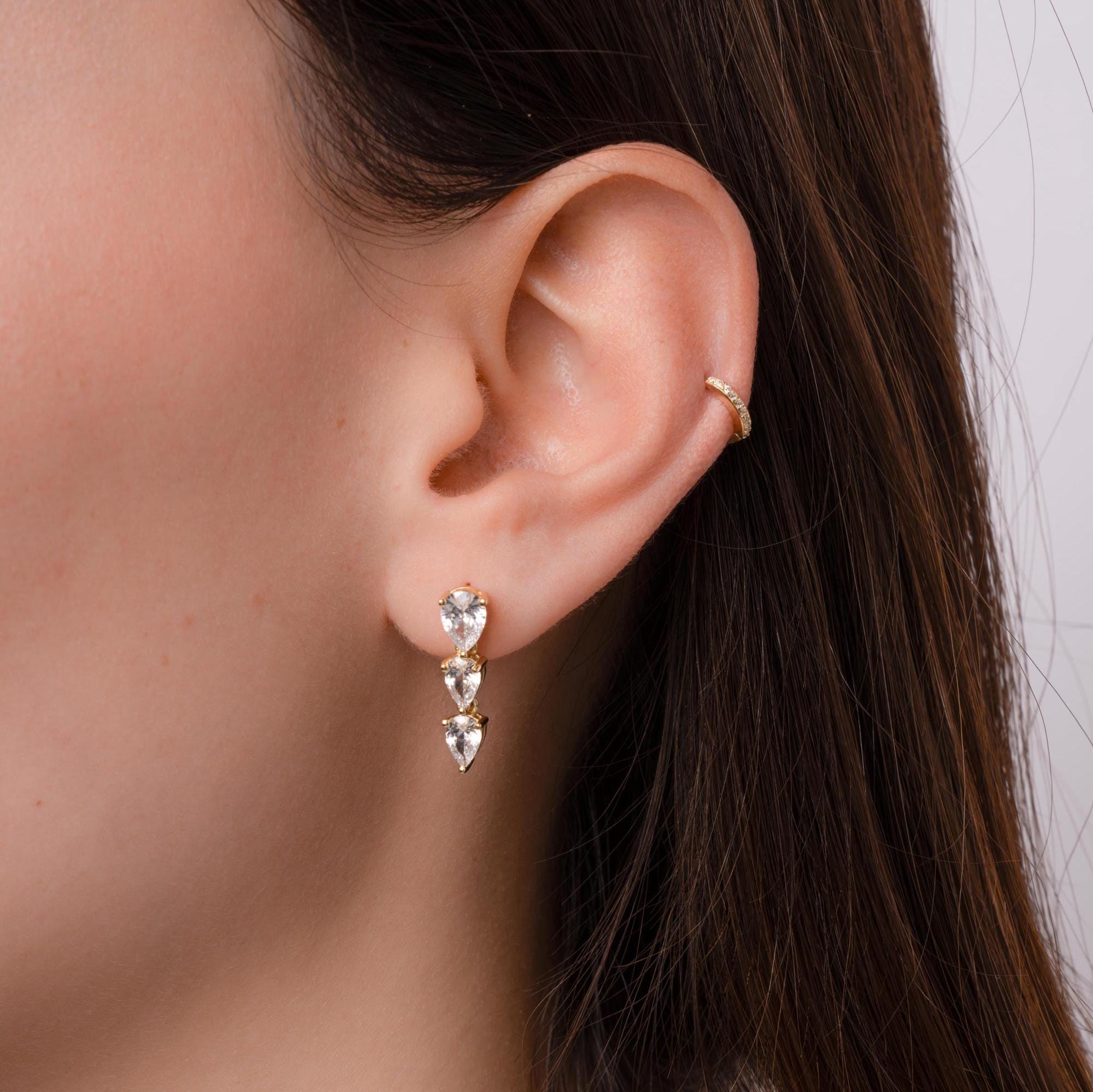 Teardrop Earrings, Dangle Earrings, Drop Earrings, Diamond Earrings, Bridal Earrings, Wedding Jewelry, Gift for Her, Wedding Earrings