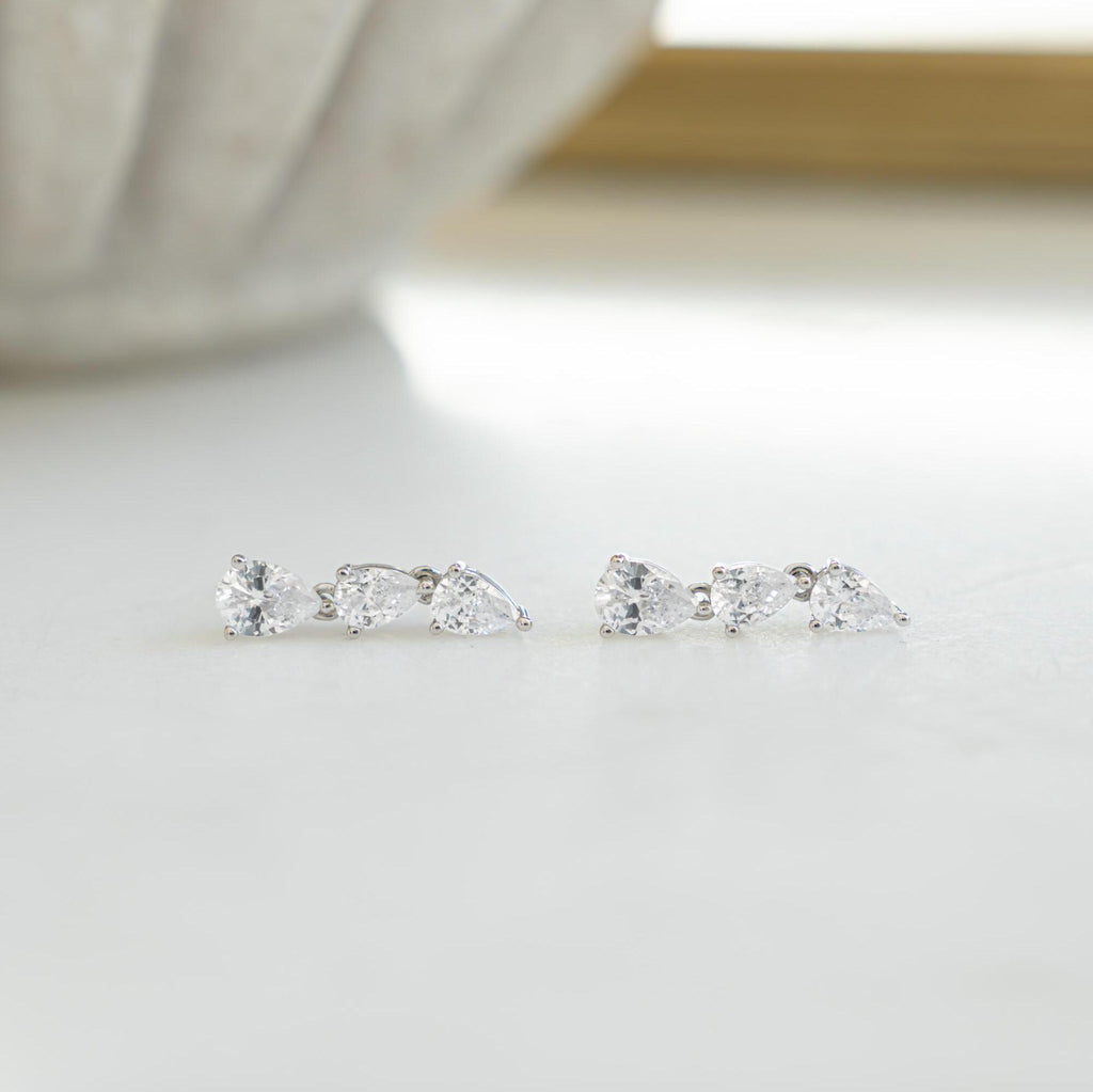 Teardrop Earrings, Dangle Earrings, Drop Earrings, Diamond Stud Earrings, Bridal Earrings, Wedding Jewelry, Gift for Her, Wedding Earrings