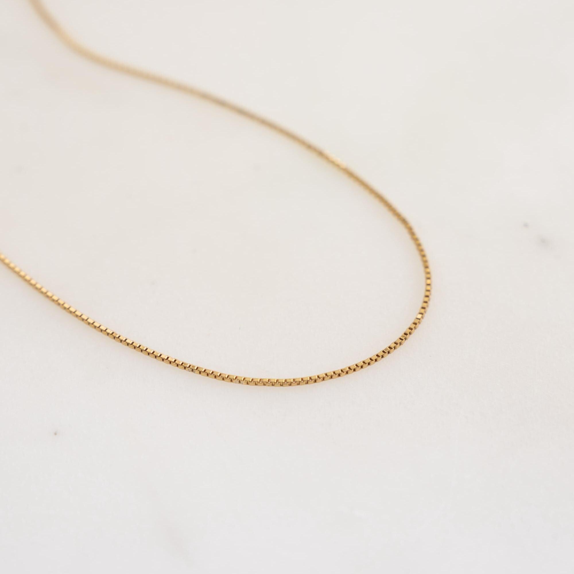Box Chain Necklace, Minimalist Necklace, Chain Necklace, Dainty Necklace, Gift for Her, Gold Necklace, Silver Necklace, Simple Necklace