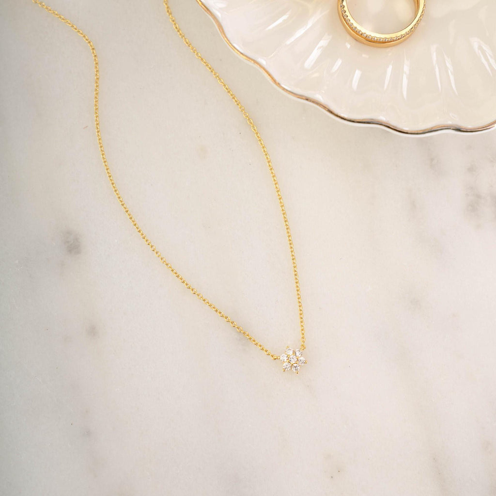 Flower Necklace, Flower Jewelry, Gift for Her, Bridal Jewelry, Bridesmaid Gift, Bridal Necklace, Minimalist Necklace, Dainty Necklace