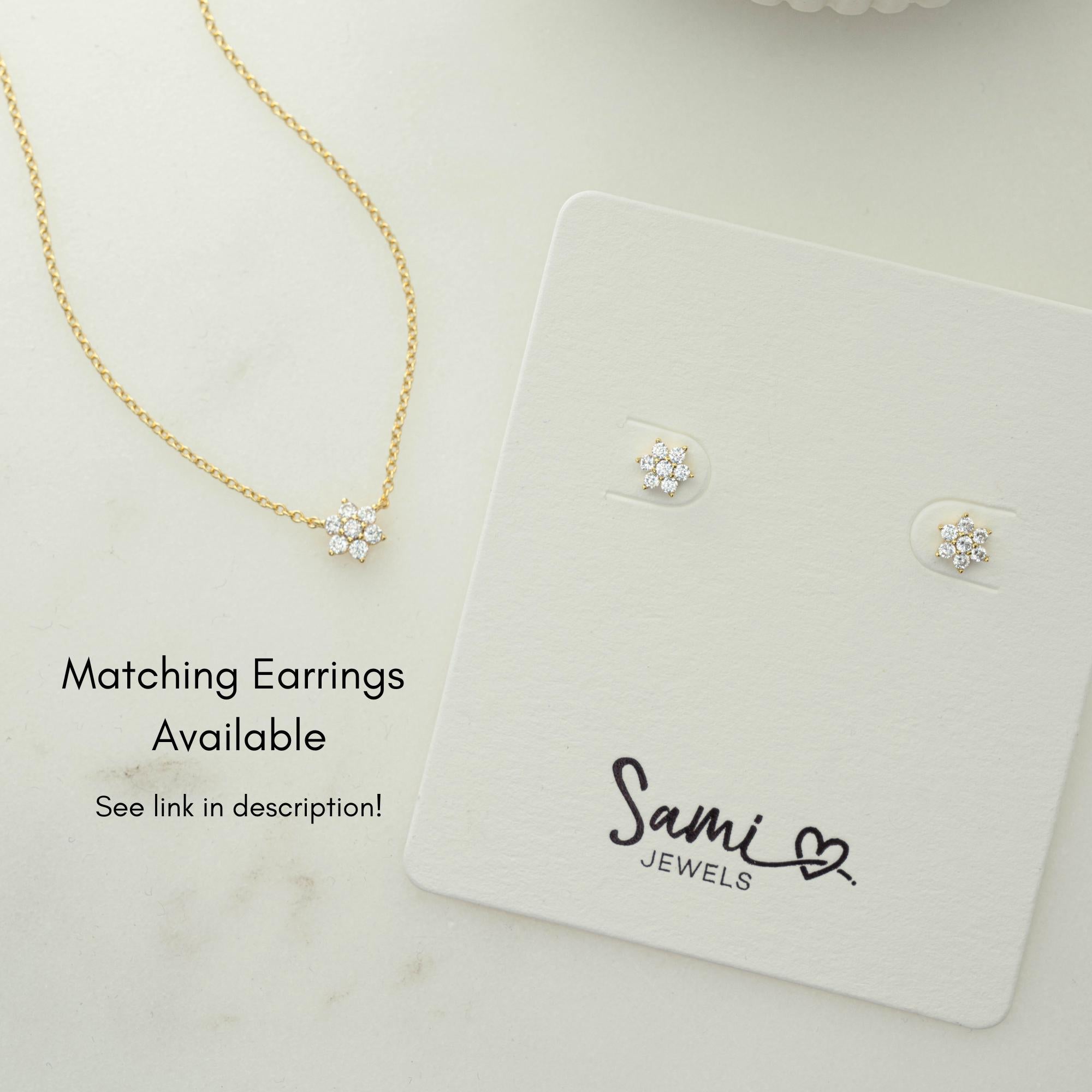 Flower Necklace, Flower Jewelry, Gift for Her, Bridal Jewelry, Bridesmaid Gift, Bridal Necklace, Minimalist Necklace, Dainty Necklace