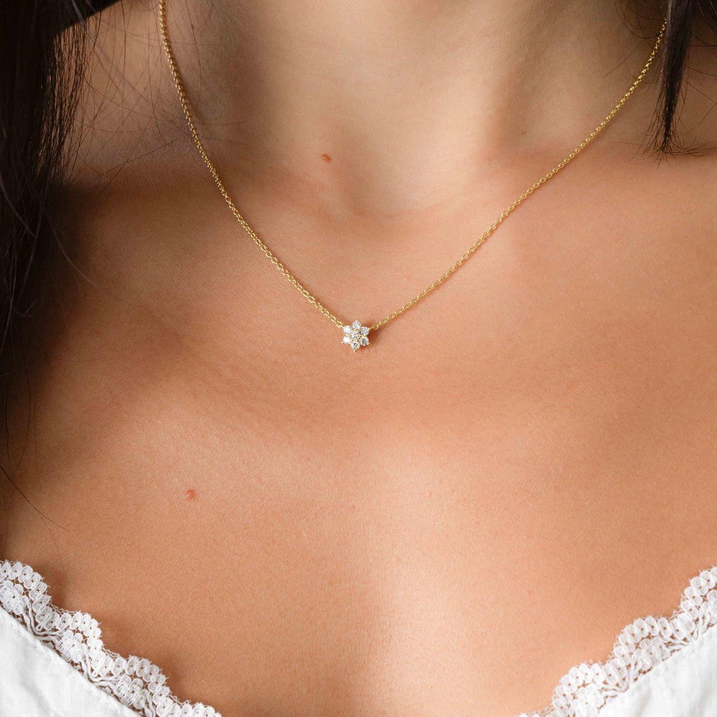 Flower Necklace, Flower Jewelry, Gift for Her, Bridal Jewelry, Bridesmaid Gift, Bridal Necklace, Minimalist Necklace, Dainty Necklace