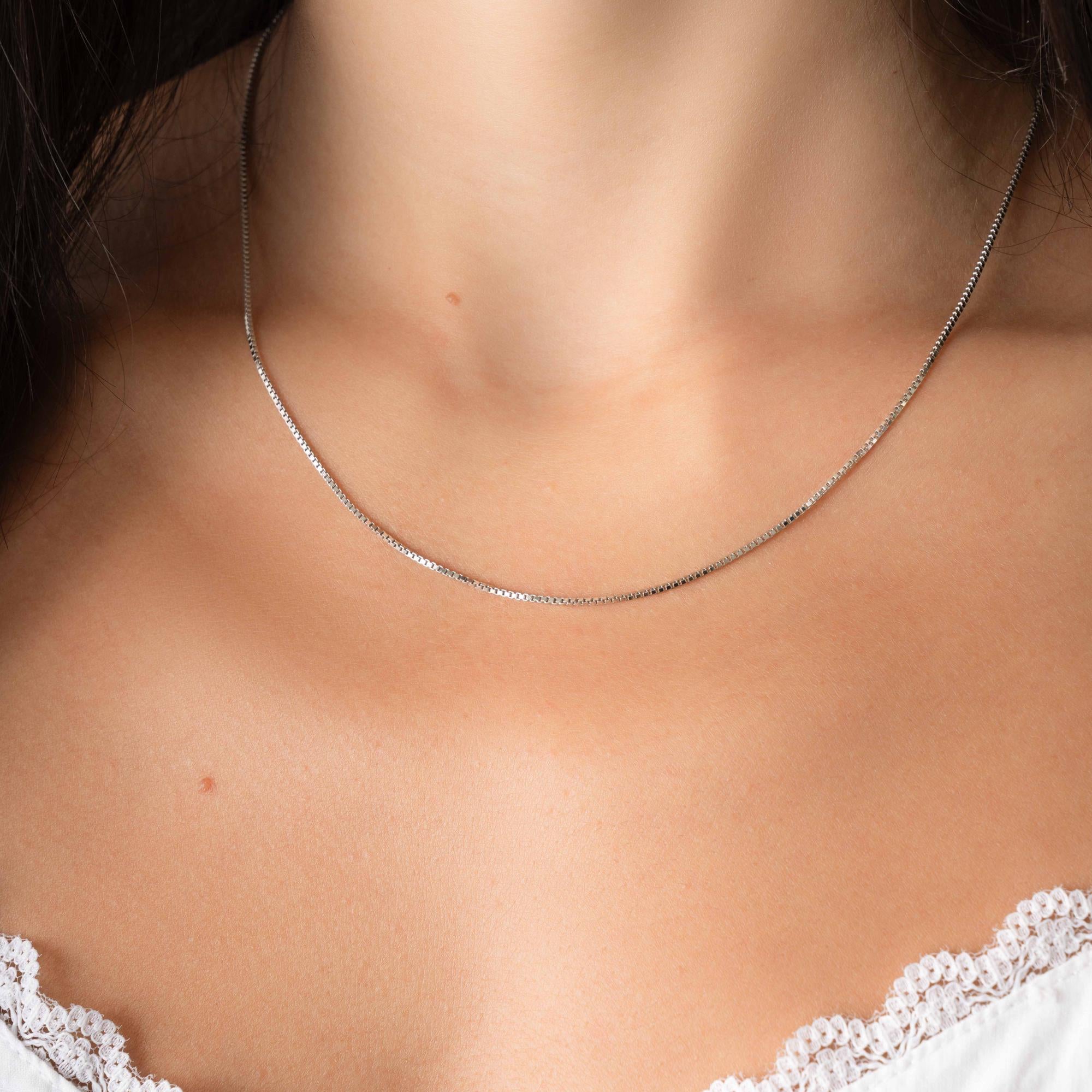Box Chain Necklace, Minimalist Necklace, Chain Necklace, Dainty Necklace, Gift for Her, Gold Necklace, Silver Necklace, Simple Necklace