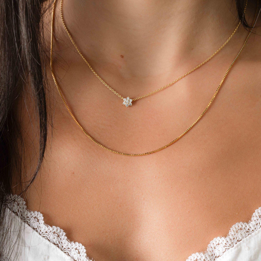 Box Chain Necklace, Minimalist Necklace, Chain Necklace, Dainty Necklace, Gift for Her, Gold Necklace, Silver Necklace, Simple Necklace
