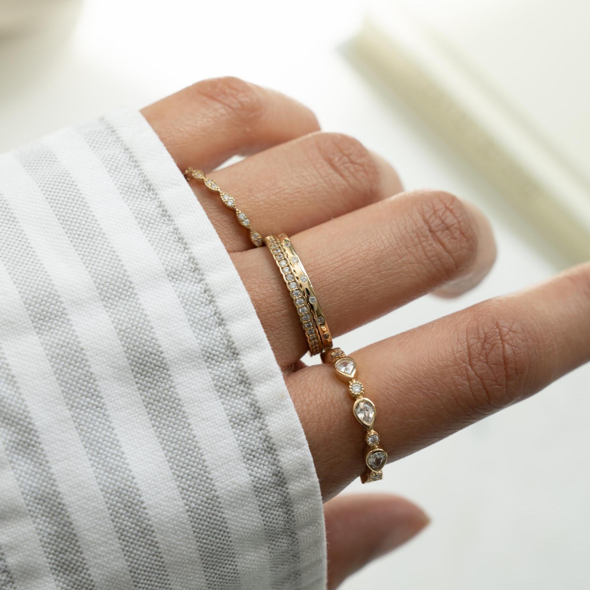 Eternity Ring, Stacking Ring, Diamond Ring, Gold Ring, Dainty Ring, Silver Ring, Minimalist Ring, Bezel Ring, Gift for Her, Promise Ring
