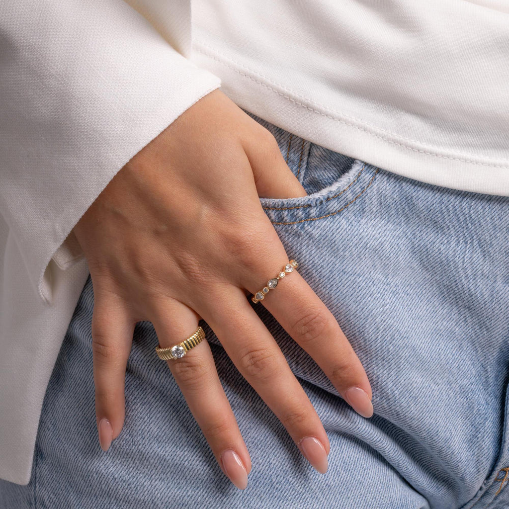 Eternity Ring, Stacking Ring, Diamond Ring, Gold Ring, Dainty Ring, Silver Ring, Minimalist Ring, Bezel Ring, Gift for Her, Promise Ring