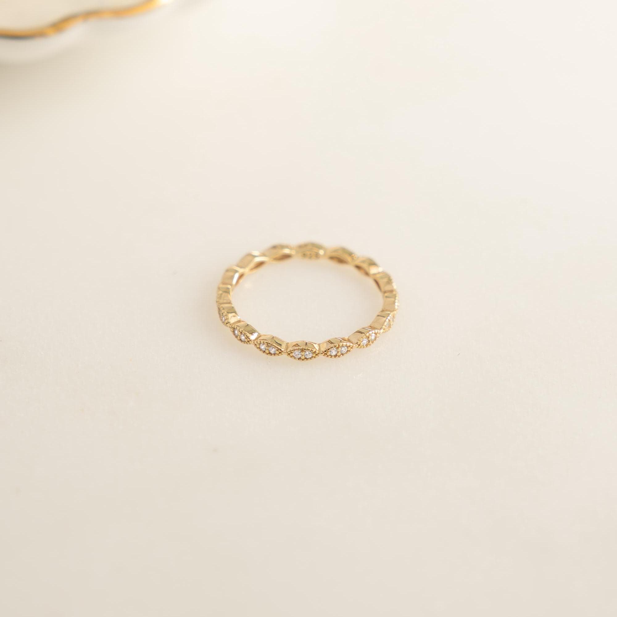 Eternity Band, Minimalist Ring, Stacking Ring, Eternity Ring, Stacking Ring, Diamond Ring, Dainty Ring, Wedding Band, Gift for Her Gold Ring