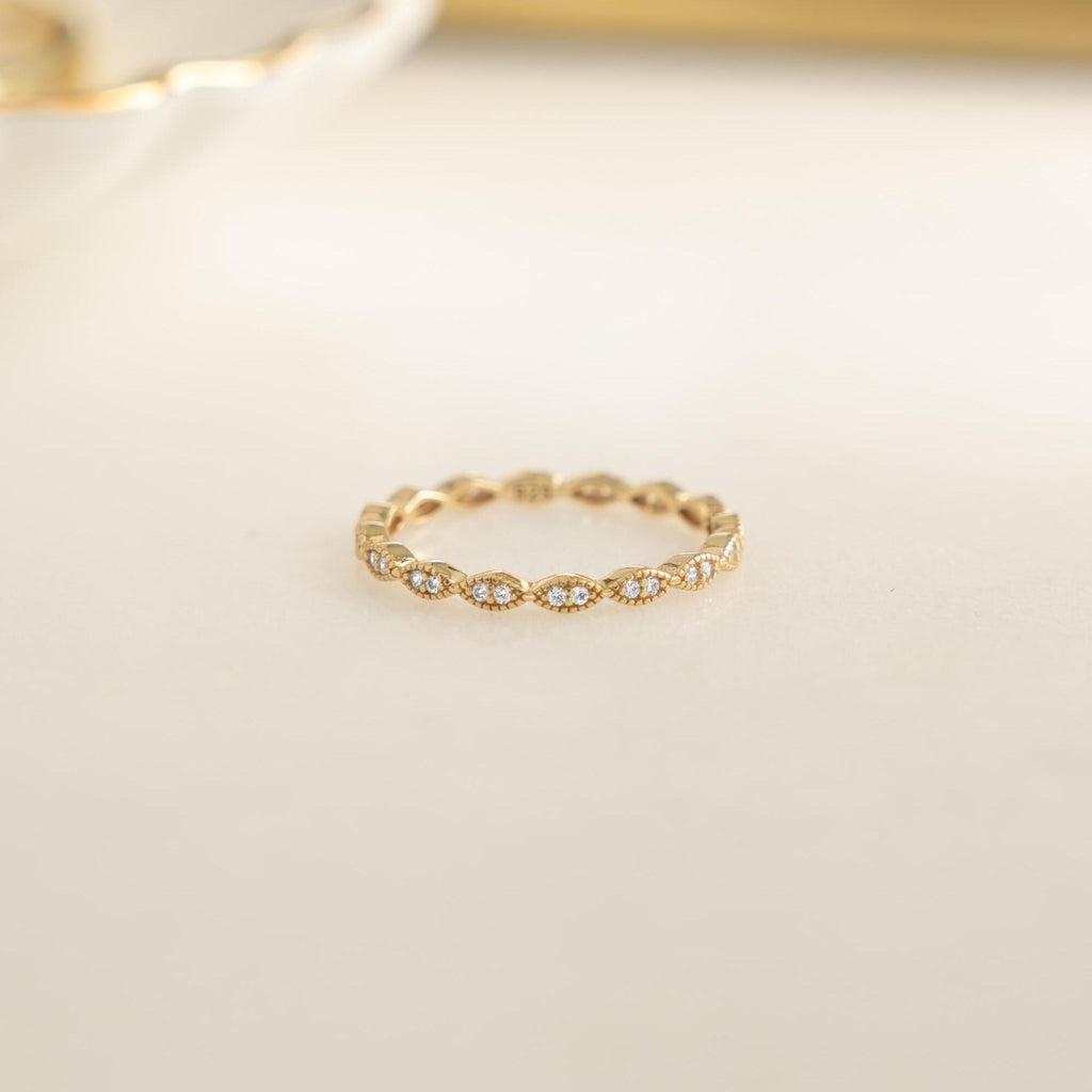 Eternity Band, Minimalist Ring, Stacking Ring, Eternity Ring, Stacking Ring, Diamond Ring, Dainty Ring, Wedding Band, Gift for Her Gold Ring