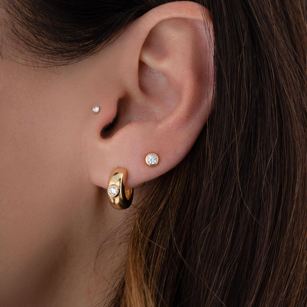 Chunky Gold Hoops, Gold Hoops, Small Hoop Earrings, Gold Hoop Earrings, Diamond Earrings, Chunky Jewelry, Gift for Her, Silver Hoop Earrings