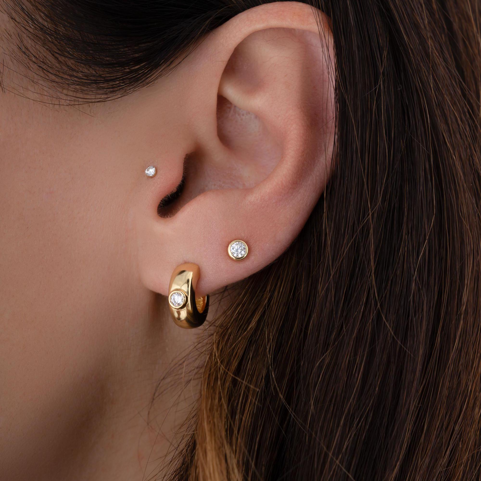 Chunky Gold Hoops, Gold Hoops, Small Hoop Earrings, Gold Hoop Earrings, Diamond Earrings, Chunky Jewelry, Gift for Her, Silver Hoop Earrings