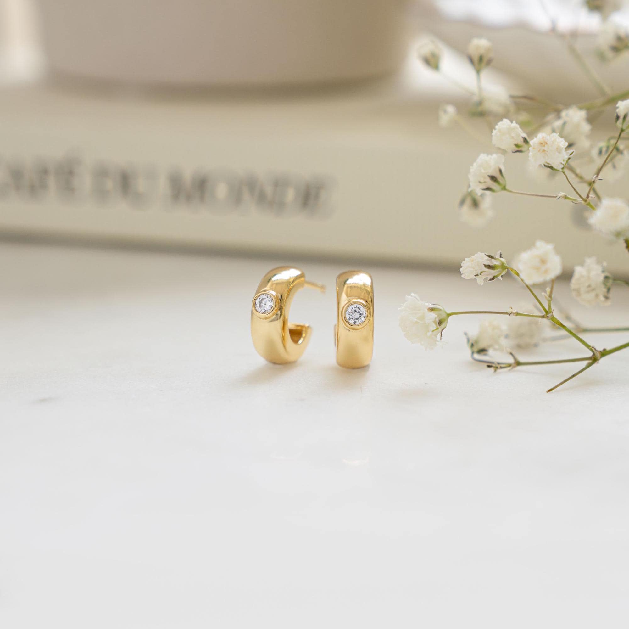 Chunky Gold Hoops, Gold Hoops, Small Hoop Earrings, Gold Hoop Earrings, Diamond Earrings, Chunky Jewelry, Gift for Her, Silver Hoop Earrings