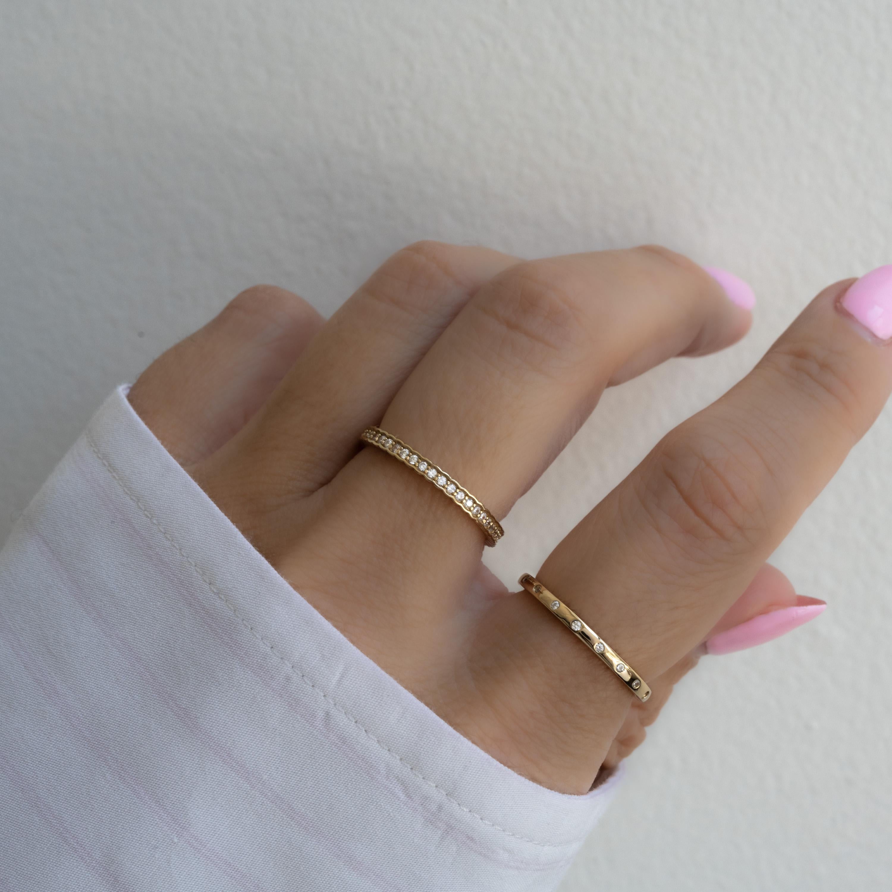 2 Rings Set, Stackable Rings, Eternity Rings, Silver Rings, Bezel Ring Set, Jewelry Set, Gift for Her, Minimalist Rings, Gold Rings