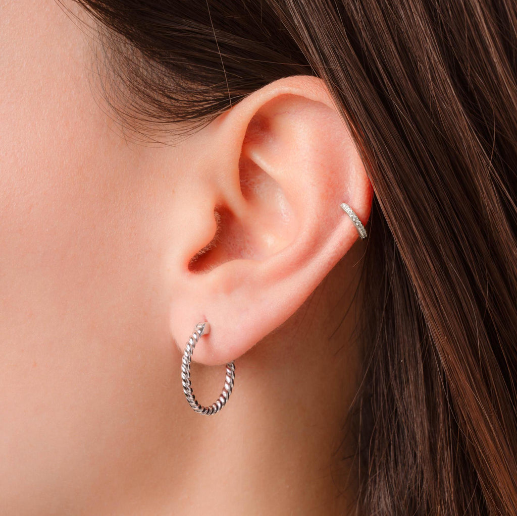 Spiral Hoop Earrings, Twist Hoop Earrings, Minimalist Earrings, Gold Hoop Earrings, Dainty Earrings, Aesthetic Earrings Medium Hoop Earrings
