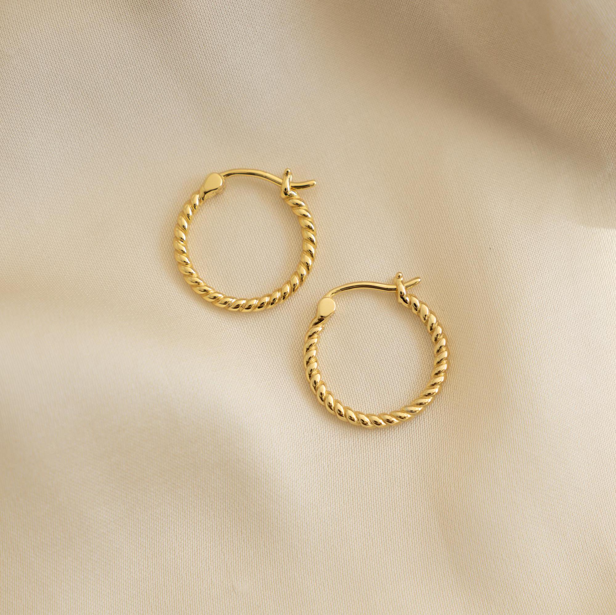 Spiral Hoop Earrings, Twist Hoop Earrings, Minimalist Earrings, Gold Hoop Earrings, Dainty Earrings, Aesthetic Earrings Medium Hoop Earrings