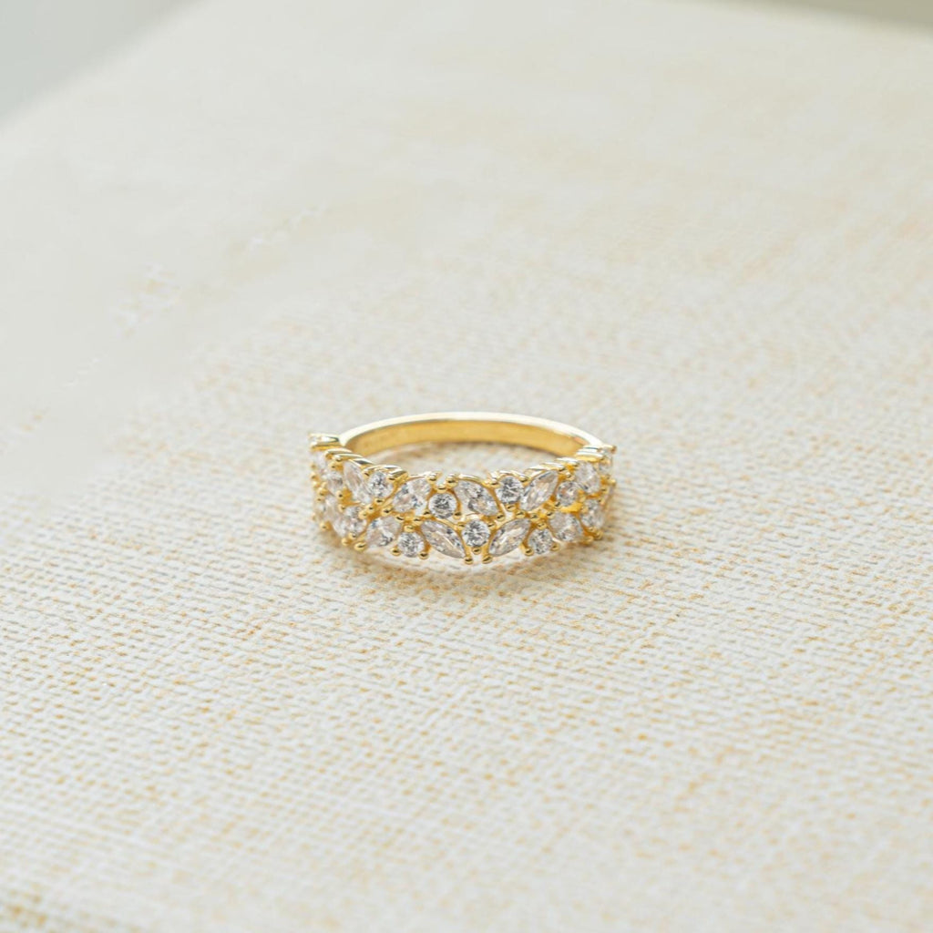 Diamond Cluster Ring, Wedding Band, Statement Ring, Vintage Ring, Bridal Jewelry, Womens Gold Ring, Anniversary Gift, Gift for Her