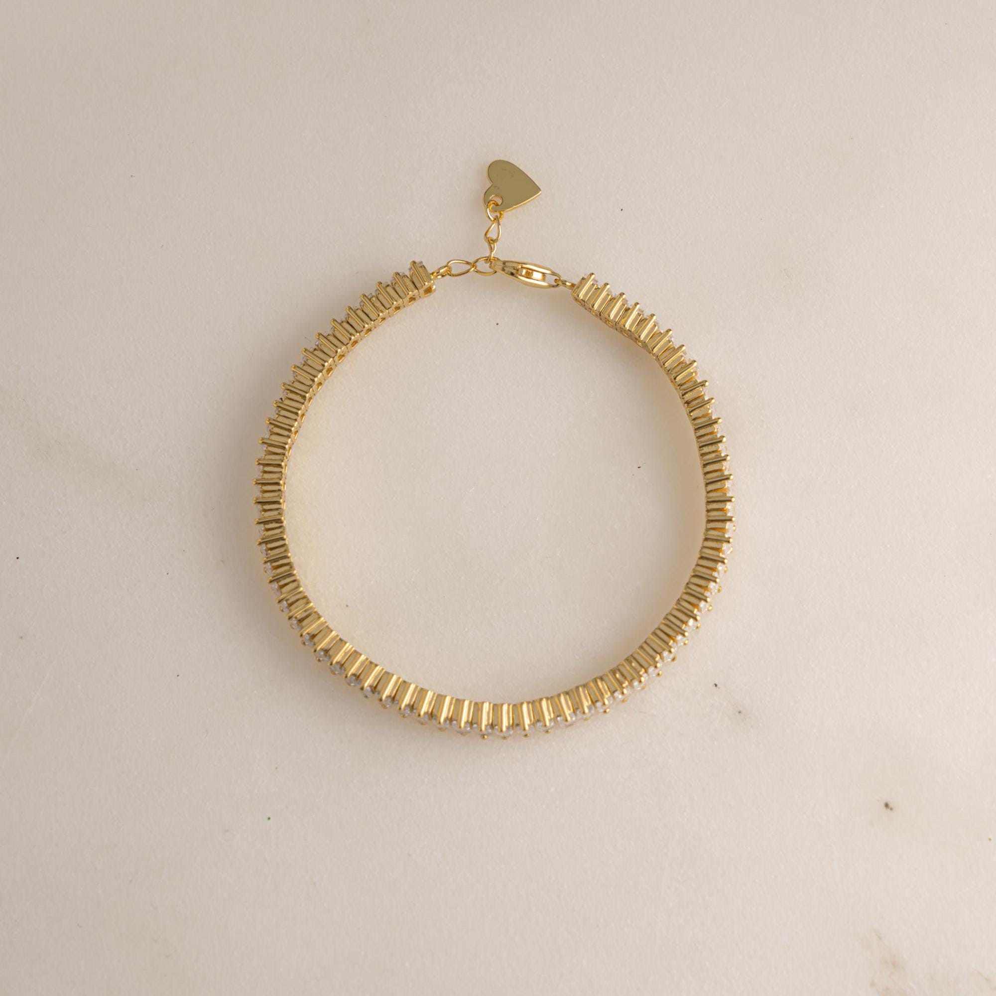 Tennis Bracelet, Gold Bracelet, Baguette Bracelet, Diamond Bracelet, Gift For Her, Wedding Jewelry, Statement Bracelet, Bridal Jewelry