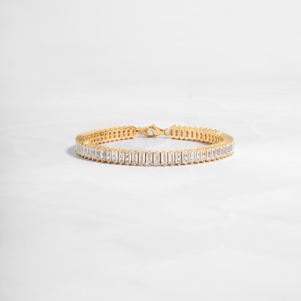 Tennis Bracelet, Gold Bracelet, Baguette Bracelet, Diamond Bracelet, Gift For Her, Wedding Jewelry, Statement Bracelet, Bridal Jewelry