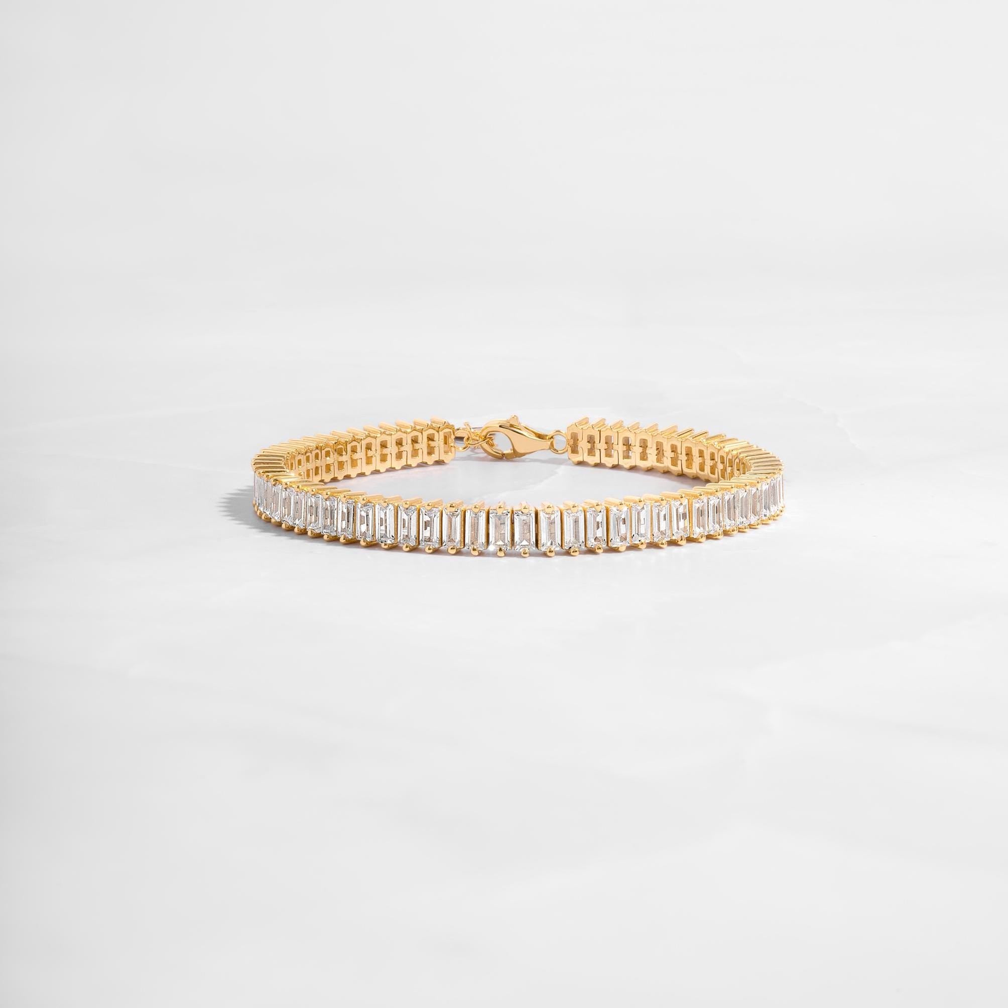 Tennis Bracelet, Gold Bracelet, Baguette Bracelet, Diamond Bracelet, Gift For Her, Wedding Jewelry, Statement Bracelet, Bridal Jewelry