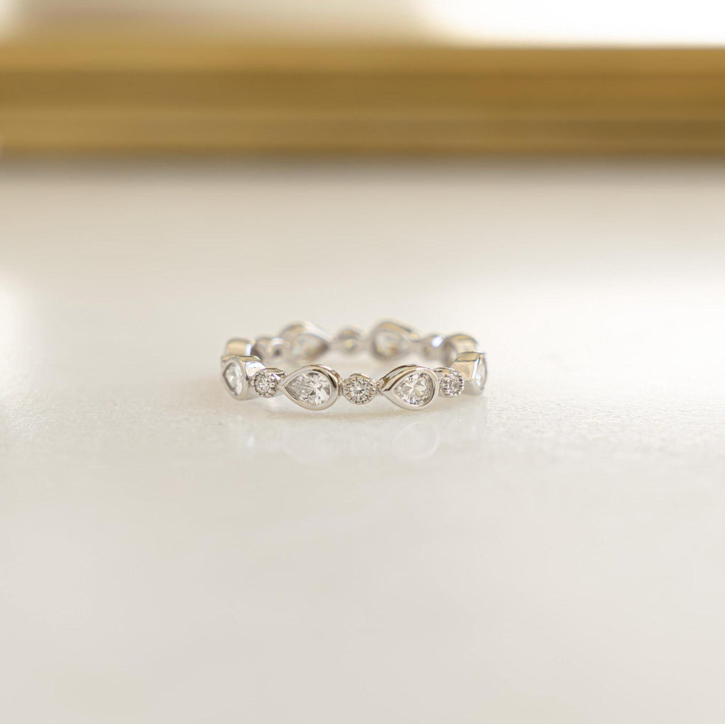 Eternity Ring, Stacking Ring, Diamond Ring, Gold Ring, Dainty Ring, Silver Ring, Minimalist Ring, Bezel Ring, Gift for Her, Promise Ring