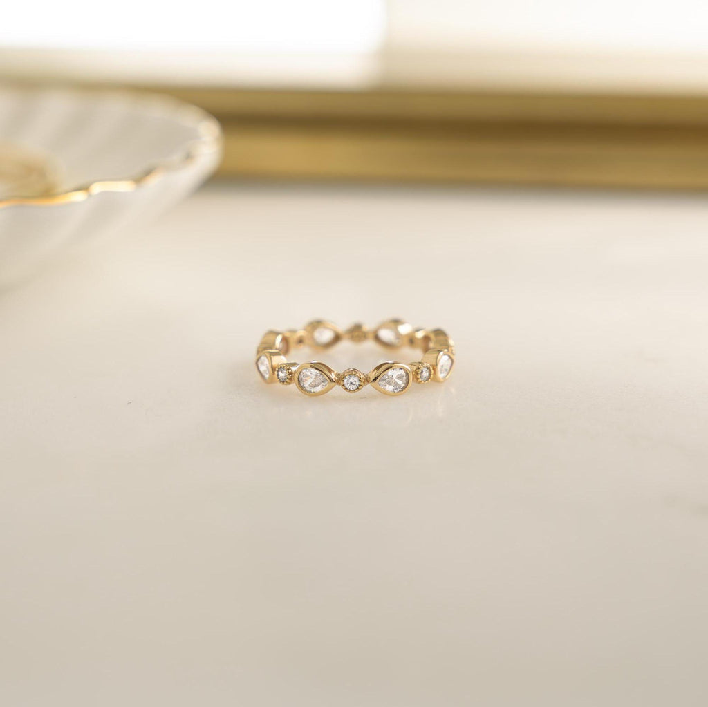 Eternity Ring, Stacking Ring, Diamond Ring, Gold Ring, Dainty Ring, Silver Ring, Minimalist Ring, Bezel Ring, Gift for Her, Promise Ring