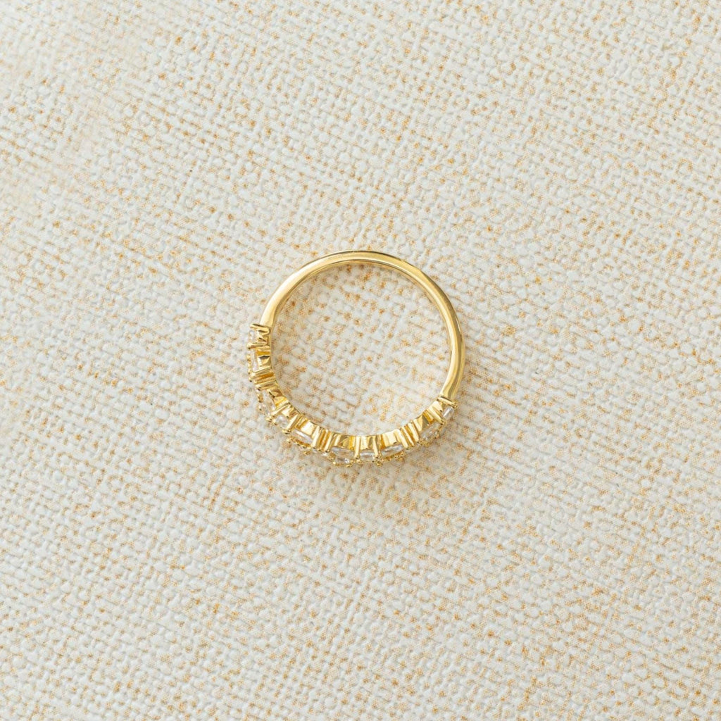 Diamond Cluster Ring, Wedding Band, Statement Ring, Vintage Ring, Bridal Jewelry, Womens Gold Ring, Anniversary Gift, Gift for Her