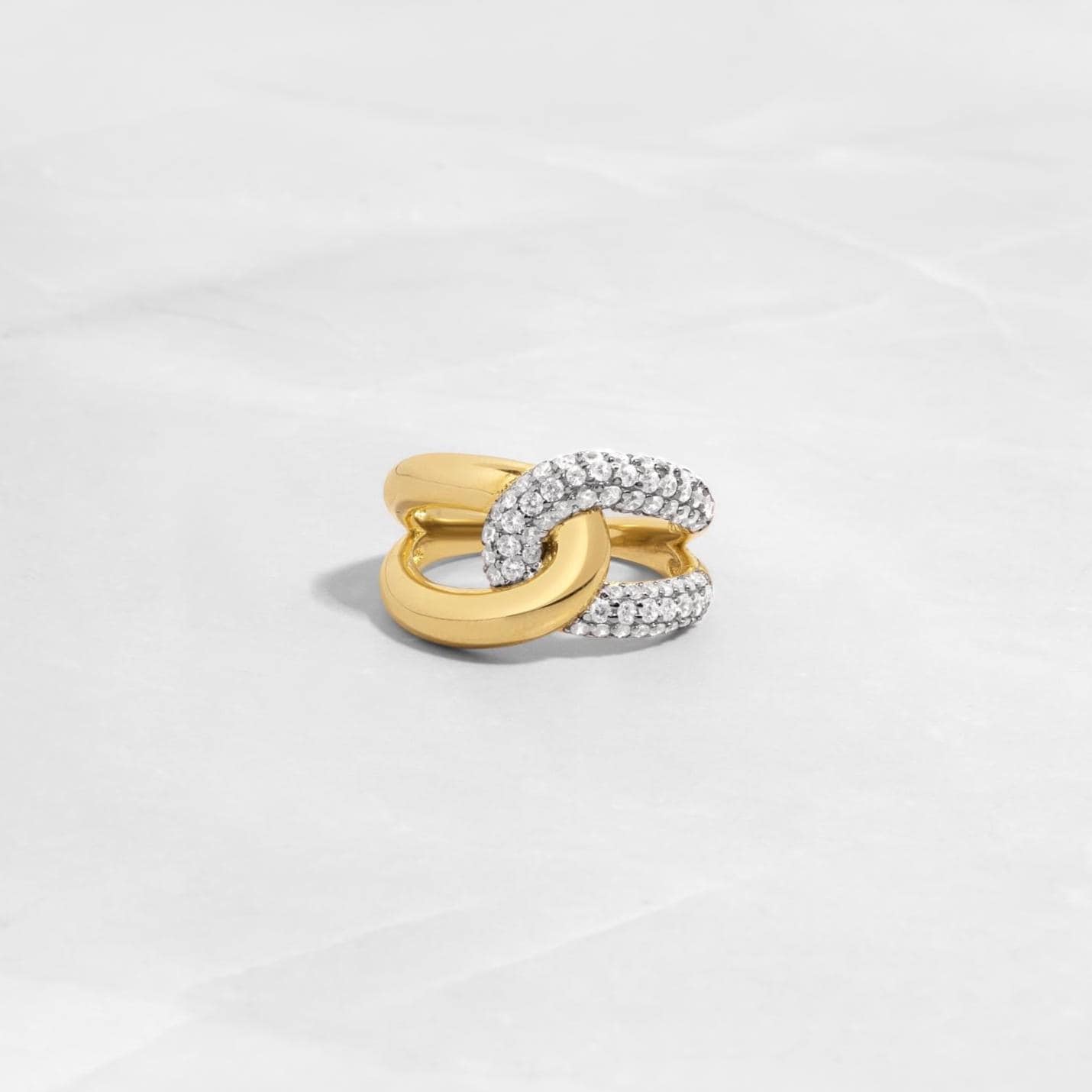 Mixed Metal Ring, Interlocking Ring, Statement Ring, Stackable Ring, Trendy Ring, Unique Ring, Chunky Ring Sterling Silver Ring Gift For Her