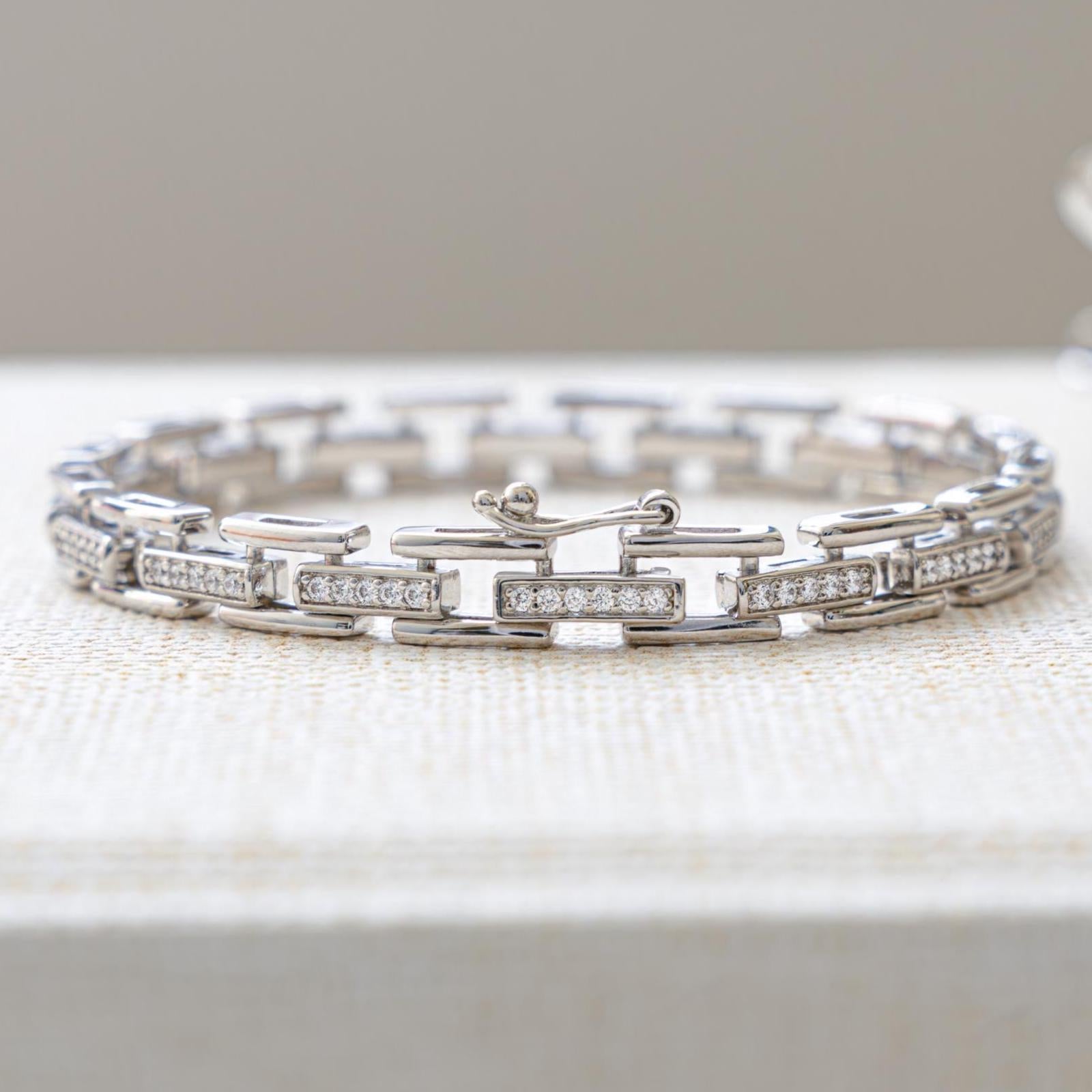 Chain Link Bracelet, Chain Bracelet, Watch Bracelet, Vintage Bracelet, Chunky Bracelet, Diamond Bracelet, Gold Bracelet, Gift For Her