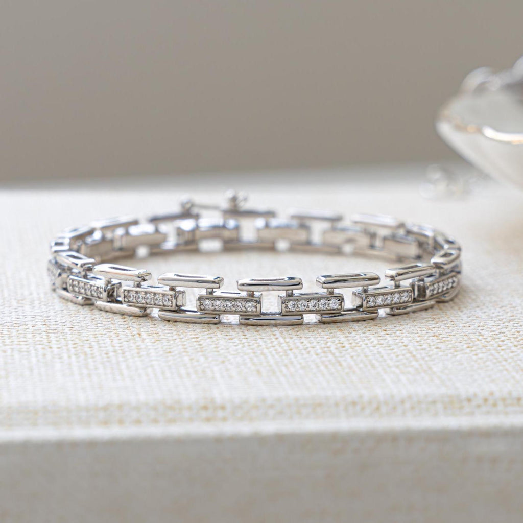 Chain Link Bracelet, Chain Bracelet, Watch Bracelet, Vintage Bracelet, Chunky Bracelet, Diamond Bracelet, Gold Bracelet, Gift For Her