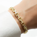 Chain Link Bracelet, Chain Bracelet, Watch Bracelet, Vintage Bracelet, Chunky Bracelet, Diamond Bracelet, Gold Bracelet, Gift For Her