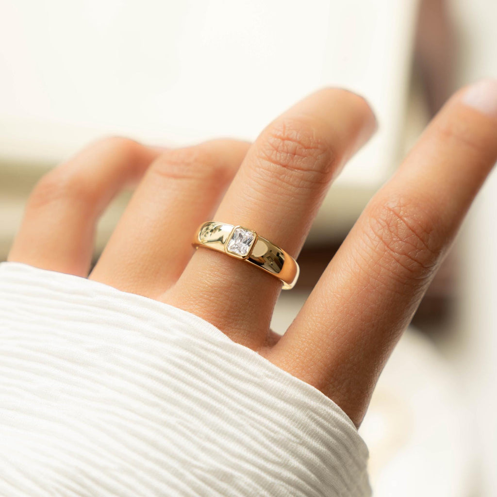 Baguette Ring, Statement Ring, Diamond Ring, Chunky Ring, Statement Jewelry, Sterling Silver Ring, Gold Ring, Gift For Her, Anniversary Gift
