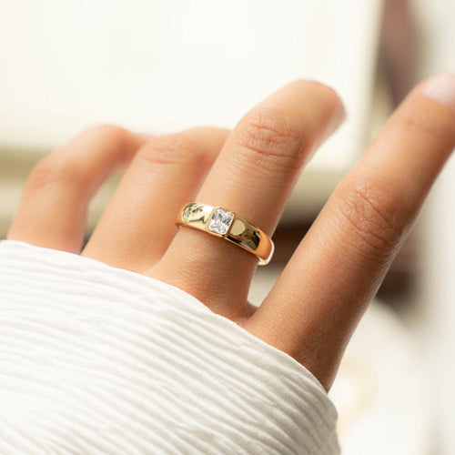 Baguette Ring, Statement Ring, Diamond Ring, Chunky Ring, Statement Jewelry, Sterling Silver Ring, Gold Ring, Gift For Her, Anniversary Gift