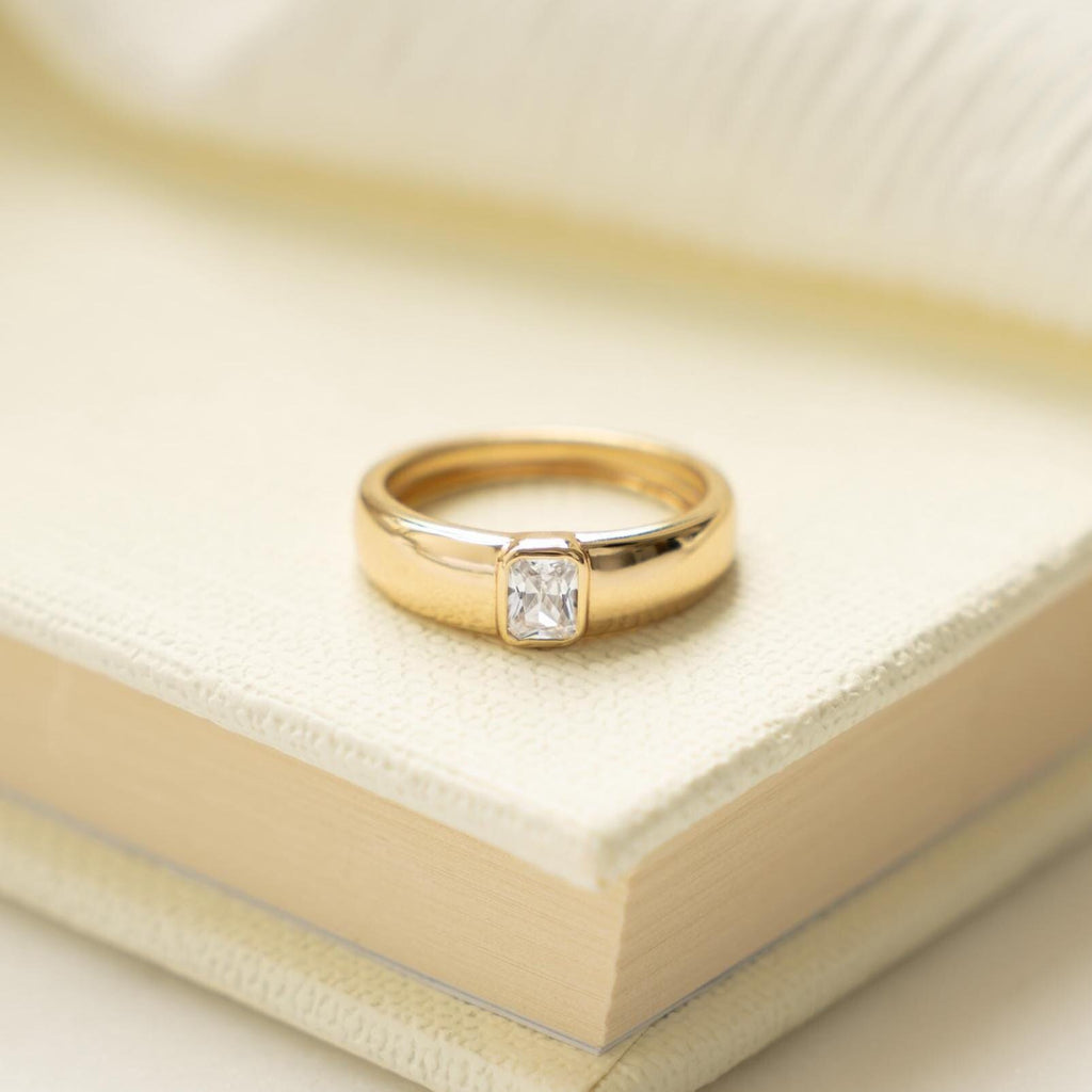 Baguette Ring, Statement Ring, Diamond Ring, Chunky Ring, Statement Jewelry, Sterling Silver Ring, Gold Ring, Gift For Her, Anniversary Gift