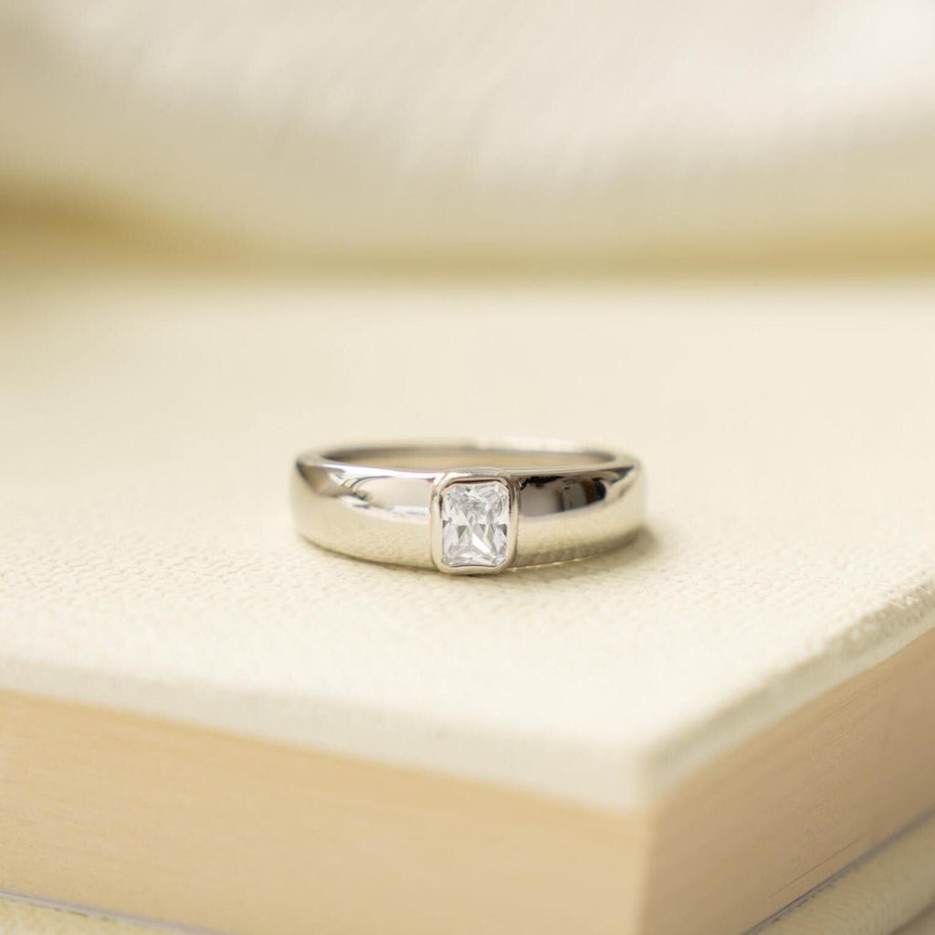 Baguette Ring, Statement Ring, Diamond Ring, Chunky Ring, Statement Jewelry, Sterling Silver Ring, Gold Ring, Gift For Her, Anniversary Gift