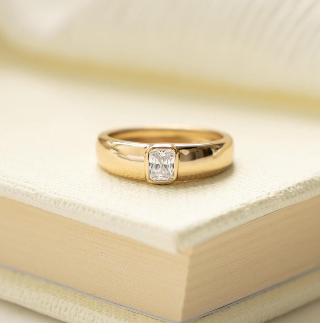 Baguette Ring, Statement Ring, Diamond Ring, Chunky Ring, Statement Jewelry, Sterling Silver Ring, Gold Ring, Gift For Her, Anniversary Gift