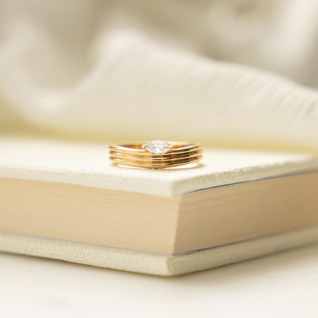 Marquise Ring, Dainty Ring, CZ Ring, Minimalist Ring, Stacking Ring, Gold Ring, Promise Ring, Sterling Silver Ring, Gift For Her Trendy Ring